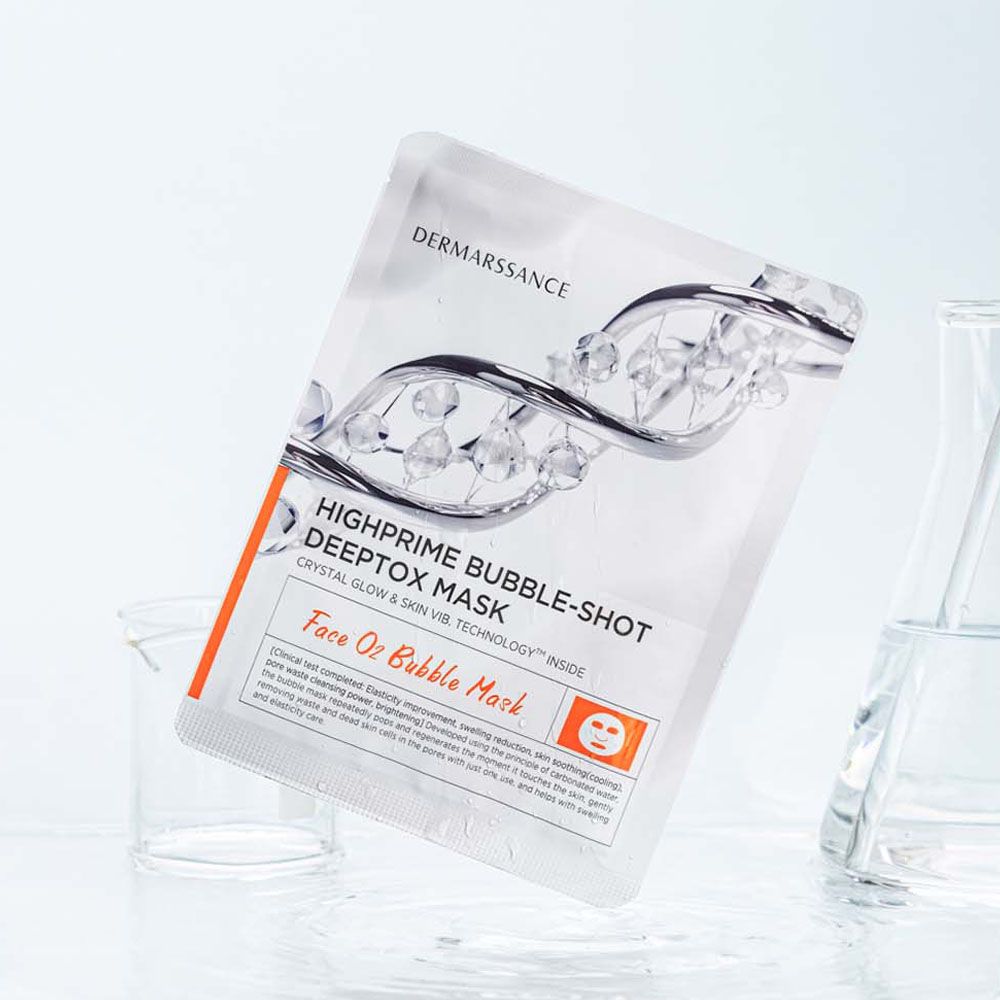 DERMARSSANCE Highprime Bubble-Shot Deeptox Mask 5 Sheets Carbonated Pore Cleansing Cooling Brightening _ Made in KOREA